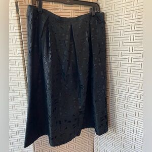 Talbots Textured Black A-Line Skirt